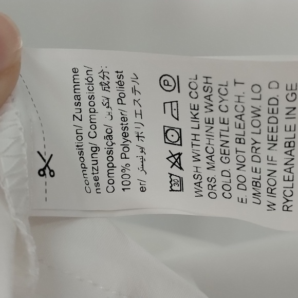 Shein button down blouse white  large long sleeve darted for fit button down - Picture 8 of 8